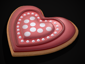 Heart within a Heart Cookie 3D Model