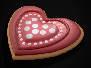 Heart within a Heart Cookie 3D Model
