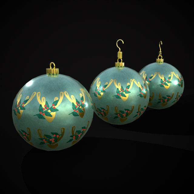 Teal Deer And Mistletoe Bulb Model 3D .c4d .max .obj .3ds .fbx .stl .blend 