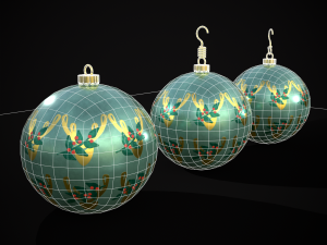Teal Deer And Mistletoe Bulb Model 3D