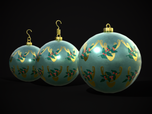 Teal Deer And Mistletoe Bulb Model 3D