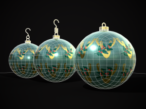 Teal Deer And Mistletoe Bulb Model 3D