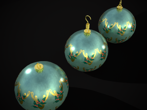 Teal Deer And Mistletoe Bulb Model 3D