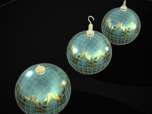 Teal Deer And Mistletoe Bulb Model 3D