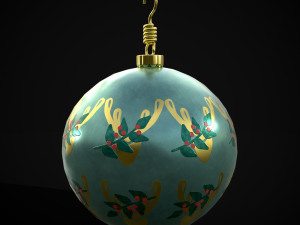 Teal Deer And Mistletoe Bulb Model 3D