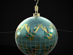 Teal Deer And Mistletoe Bulb Model 3D
