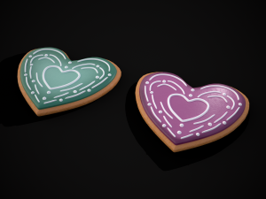 Heart Within A Heart Swirl Cookies 3D Model