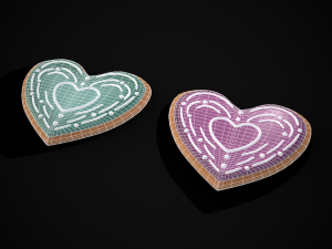 Heart Within A Heart Swirl Cookies 3D Модель