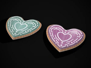 Biscoitos de redemoinho de cora&ccedil;&atilde;o dentro de um cora&ccedil;&atilde;o Modelo 3D
