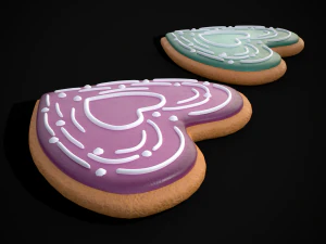 Biscoitos de redemoinho de cora&ccedil;&atilde;o dentro de um cora&ccedil;&atilde;o Modelo 3D