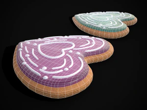 Biscoitos de redemoinho de cora&ccedil;&atilde;o dentro de um cora&ccedil;&atilde;o Modelo 3D