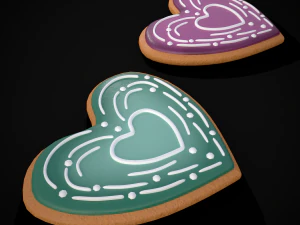Biscoitos de redemoinho de cora&ccedil;&atilde;o dentro de um cora&ccedil;&atilde;o Modelo 3D