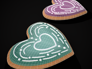 Heart Within A Heart Swirl Cookies 3D Модель