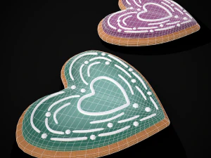 Biscoitos de redemoinho de cora&ccedil;&atilde;o dentro de um cora&ccedil;&atilde;o Modelo 3D