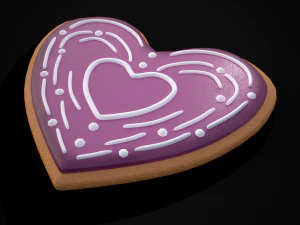 Biscoitos de redemoinho de cora&ccedil;&atilde;o dentro de um cora&ccedil;&atilde;o Modelo 3D