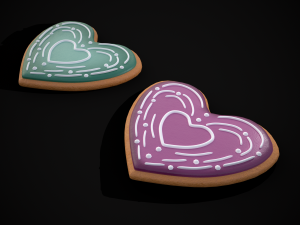 Heart Within A Heart Swirl Cookies 3D Модель