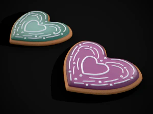 Biscoitos de redemoinho de cora&ccedil;&atilde;o dentro de um cora&ccedil;&atilde;o Modelo 3D