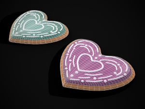 Heart Within A Heart Swirl Cookies 3D Модель