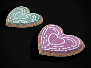 Biscoitos de redemoinho de cora&ccedil;&atilde;o dentro de um cora&ccedil;&atilde;o Modelo 3D