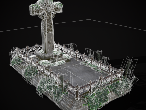 Moss Stone Surface Burial Vault 3D मॉडल