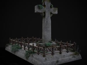 Moss Stone Surface Burial Vault 3D मॉडल