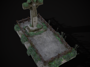 Moss Stone Surface Burial Vault 3D मॉडल