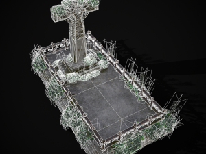 Moss Stone Surface Burial Vault 3D मॉडल