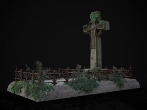 Moss Stone Surface Burial Vault 3D मॉडल