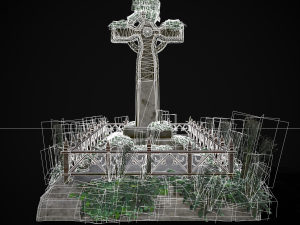 Moss Stone Surface Burial Vault 3D मॉडल