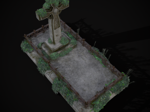 Moss Stone Surface Burial Vault 3D मॉडल