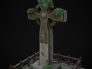 Moss Stone Surface Burial Vault 3D मॉडल