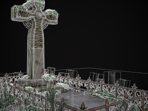 Moss Stone Surface Burial Vault 3D मॉडल
