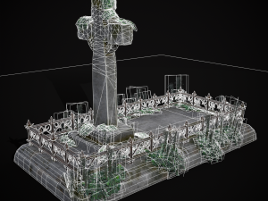 Moss Stone Surface Burial Vault 3D मॉडल