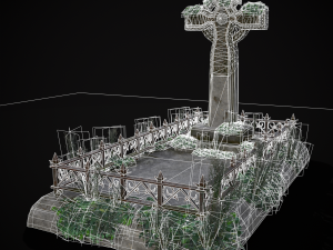 Moss Stone Surface Burial Vault 3D मॉडल