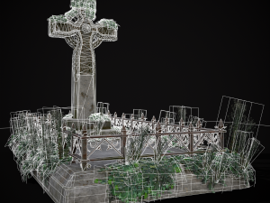 Moss Stone Surface Burial Vault 3D मॉडल
