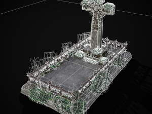 Moss Stone Surface Burial Vault 3D मॉडल
