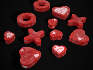 Valentines XOXO Red Jelly Candies Modèle 3D