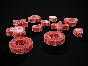 Valentines XOXO Red Jelly Candies Modèle 3D