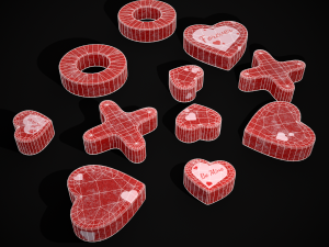 Valentines XOXO Red Jelly Candies Modèle 3D