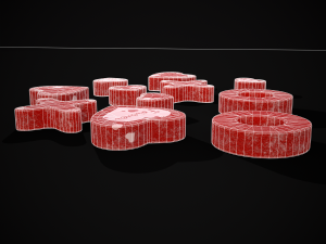 Valentines XOXO Red Jelly Candies Modèle 3D