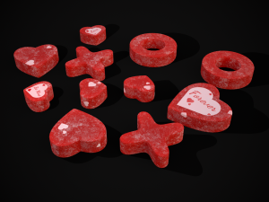 Valentines XOXO Red Jelly Candies Modèle 3D