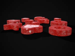 Valentines XOXO Red Jelly Candies Modèle 3D
