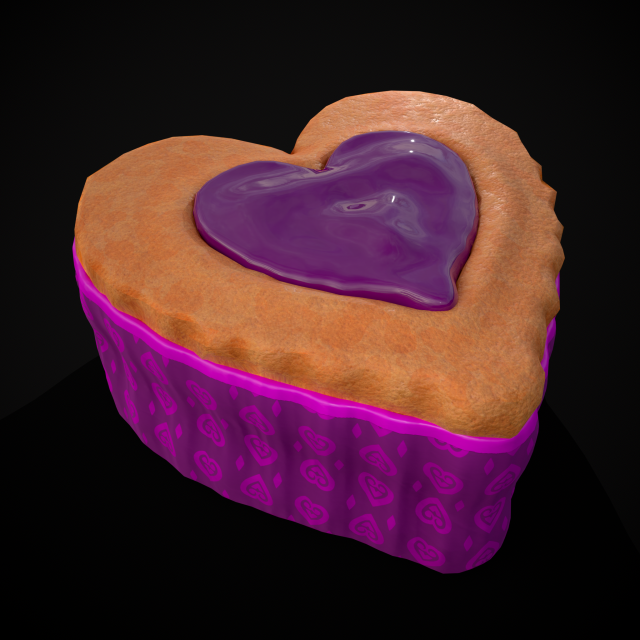 Valentines Jelly Heart Pastry 3D Модель .c4d .max .obj .3ds .fbx .stl .blend 