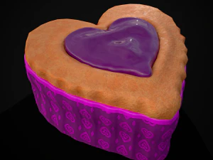 Pasticceria con cuore di gelatina di San Valentino Modello 3D