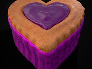 Valentines Jelly Heart Pastry 3D Модель