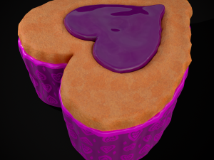 Valentines Jelly Heart Pastry 3D Модель