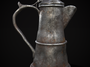 Worn Decorated Pewter Flagon 3D-Modell