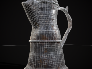 Worn Decorated Pewter Flagon 3D-Modell