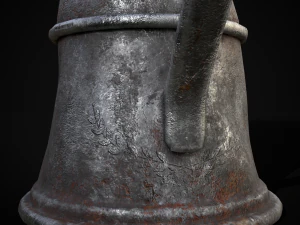Worn Decorated Pewter Flagon 3D Model