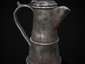 Worn Decorated Pewter Flagon 3D-Modell